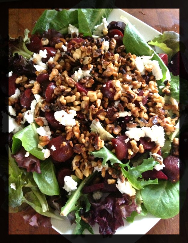 Roasted Beet Salad with Goat Cheese & Walnuts